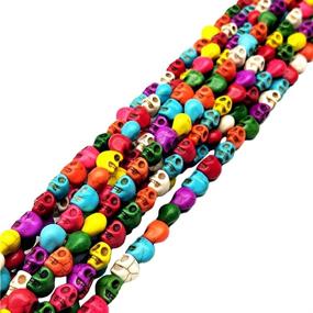 img 4 attached to 💀 64 Pcs JKJF Multicolor Turquoise Skull Head Loose Spacer Bead Charm: Ideal for DIY Jewelry Making and Crafting Accessories