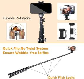 img 3 attached to 📸 Премиум Selfie Stick Трипод, UBeeszie - Расширяемая стойка для мобильного телефона с беспроводным пультом дистанционного управления, универсально совместимая со всеми телефонами, DSLR и экшн-камерой.