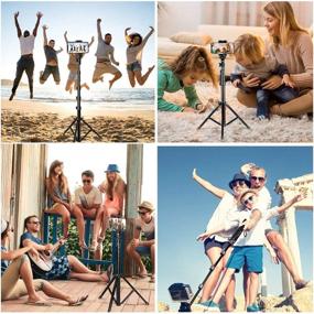 img 1 attached to 📸 Премиум Selfie Stick Трипод, UBeeszie - Расширяемая стойка для мобильного телефона с беспроводным пультом дистанционного управления, универсально совместимая со всеми телефонами, DSLR и экшн-камерой.