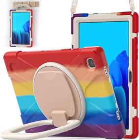 img 4 attached to 🔴 BATYUE Samsung Tab A7 Case: Protective Rugged Cover with Pencil Holder, 360° Swivel Stand, Shoulder Strap - For Samsung Galaxy Tab A7 10.4 inch 2020 (SM-T500/T505/T507), Suitable for Kids Boys Girls - Colourful Red