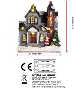 img 1 attached to 🎄 Captivating Christmas Church Village Lit House - Illuminated Collectible 6-Inch LED Lighted Buildings (Battery Operated)