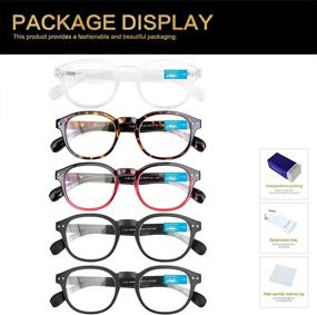 img 1 attached to Pack of 5 Unisex Reading Glasses with Spring Hinges to Prevent Eye Strain and Fatigue