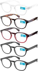 img 4 attached to Pack of 5 Unisex Reading Glasses with Spring Hinges to Prevent Eye Strain and Fatigue
