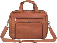 👜 cognac kenneth cole reaction reaction manhattan colombian leather expandable rfid 15.6" laptop business briefcase bag logo