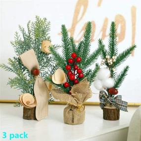 img 1 attached to 🎄 2021 New 10-Inch Artificial Mini Christmas Tree for Table Decorations in Home and Office - Ideal for Small Xmas Trees on Desks; National Trees