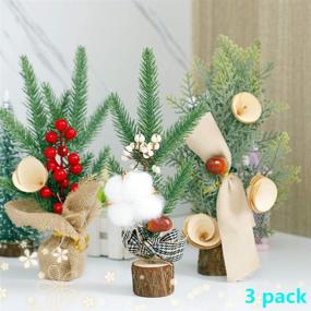 img 2 attached to 🎄 2021 New 10-Inch Artificial Mini Christmas Tree for Table Decorations in Home and Office - Ideal for Small Xmas Trees on Desks; National Trees