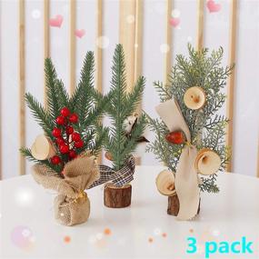 img 3 attached to 🎄 2021 New 10-Inch Artificial Mini Christmas Tree for Table Decorations in Home and Office - Ideal for Small Xmas Trees on Desks; National Trees