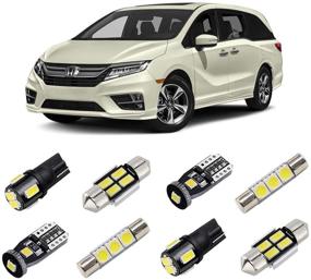 img 4 attached to 🚙 BRISHINE White Interior LED Lights Kit for Honda Odyssey 2018 2019 2020 - Bright 6000K LED Light Bulbs Package + Install Tool