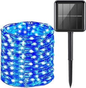 img 4 attached to 🌞 Outdoor Solar String Lights AcaJoe - 40 Ft 120 LED 8 Modes, Fairy Lights for Garden Patio Yard Party Wedding Camping Decor, Waterproof Solar Powered Silver Wire Lights