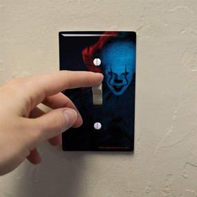 img 2 attached to 🤡 Spooky IT: Chapter 2 Blue Pennywise Plastic Wall Decor Toggle Light Switch Plate Cover by GRAPHICS & MORE - A Must-Have for Horror Fans!