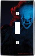 🤡 spooky it: chapter 2 blue pennywise plastic wall decor toggle light switch plate cover by graphics & more - a must-have for horror fans! logo
