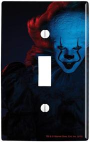 img 4 attached to 🤡 Spooky IT: Chapter 2 Blue Pennywise Plastic Wall Decor Toggle Light Switch Plate Cover by GRAPHICS & MORE - A Must-Have for Horror Fans!