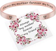 🎁 inspirational cuff bangle bracelets for mother's day gifts from daughter – ideal bracelet gifts for mom and women logo