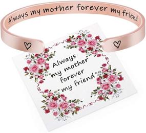 img 4 attached to 🎁 Inspirational Cuff Bangle Bracelets for Mother's Day Gifts from Daughter – Ideal Bracelet Gifts for Mom and Women