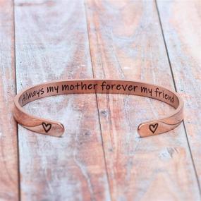 img 1 attached to 🎁 Inspirational Cuff Bangle Bracelets for Mother's Day Gifts from Daughter – Ideal Bracelet Gifts for Mom and Women