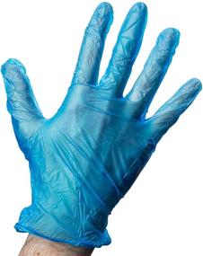 img 1 attached to 🧤 PlastX Blue Vinyl Gloves: 100 Count Disposable Cleaning Plastic Gloves in Blue