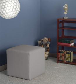 img 1 attached to 🪑 Regency Jean Plush Square Ottoman, Grey: Stylish Comfort for Modern Living Spaces