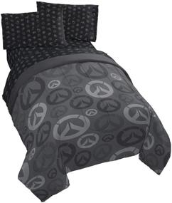 img 3 attached to 🛏️ Официальный комплект Overwatch Heroes на двухспальную кровать (4 предмета): одеяло и комплект постельного белья - супер мягкий, не выцветающий полиэстер.