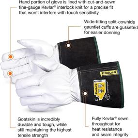 img 2 attached to 🧤 Superior 370GFKLM Precision Arc Goatskin Leather TIG Welding Glove with Kevlar Lining, Medium Size (1 Pair)