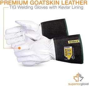 img 3 attached to 🧤 Superior 370GFKLM Precision Arc Goatskin Leather TIG Welding Glove with Kevlar Lining, Medium Size (1 Pair)