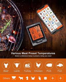 img 2 attached to 🔥 Become a Grill Master with the Bluetooth Meat Thermometer - Remote, Wireless, and Accurate for Perfectly Cooked Food