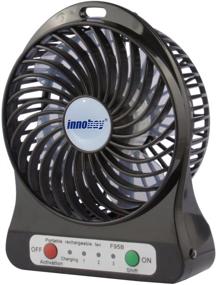 img 1 attached to 💨 innobay USB/Rechargeable Personal Fan with LED Light - Quiet & Powerful (4-inch, Black)