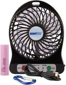 img 4 attached to 💨 innobay USB/Rechargeable Personal Fan with LED Light - Quiet & Powerful (4-inch, Black)