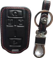 🔑 rpkey leather keyless entry remote control key fob cover case protector for chevrolet colorado & silverado, gmc canyon & sierra - m3n-32337101 compatible logo