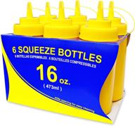 🍯 new star foodservice 26528 plastic squeeze bottles - 16 oz, wide mouth, yellow (pack of 6) with cap and scale logo