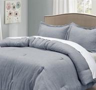 🛏️ cozylux greyish blue cationic dyeing twin comforter set: luxury lightweight microfiber bed set for all seasons - 2-piece soft bedding with fluffy down alternative duvet insert (1 comforter, 1 sham) logo
