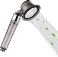 🚿 antucool high pressure handheld shower head with on/off switch and water-saving filter - ideal for dry skin & hair - transparent black-silver logo
