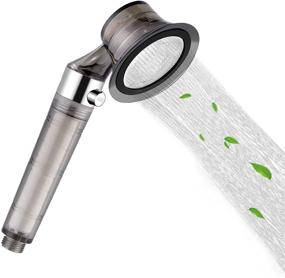 img 4 attached to 🚿 AntuCool High Pressure Handheld Shower Head with ON/OFF Switch and Water-Saving Filter - Ideal for Dry Skin & Hair - Transparent Black-Silver