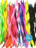 🌈 100-pack of caryko mix colored fuzzy bump chenille stems pipe cleaners logo