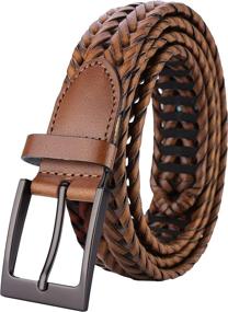 img 4 attached to 👔 Lavemi Leather Braided Belt - Men's Accessories for a stylish look - Size 35, Model 2828-2