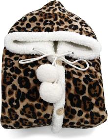 img 1 attached to 🐾 MARQUESS Animals Spots Hooded Throw Wrap: Ultra Soft Coral Plush Sherpa Lined Blanket with 2 Pockets