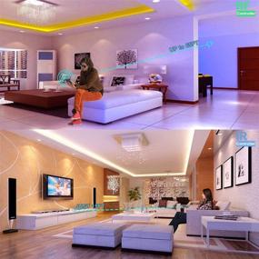 img 1 attached to 🌈 40ft RGB LED Strip Lights: Color Changing SMD 5050 LED, Remote Control, 24V Power Adapter (White)