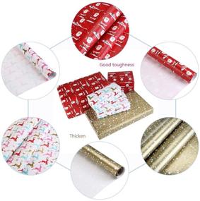 img 3 attached to Christmas Wrapping Paper: Festive Red, Gold, 🎁 and Colorful Gift Wrapping - Set of 3 Rolls