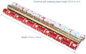 img 1 attached to Christmas Wrapping Paper: Festive Red, Gold, 🎁 and Colorful Gift Wrapping - Set of 3 Rolls