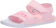 👡 stylish and comfortable adidas women's adilette sandal slide in clear pink/cherry metallic/white, size 8 logo