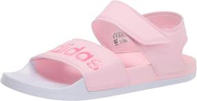 img 4 attached to 👡 Stylish and Comfortable adidas Women's Adilette Sandal Slide in Clear Pink/Cherry Metallic/White, Size 8