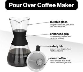 img 3 attached to ☕ Coffee Bear Pour Over Coffee Maker Set: Borosilicate Glass Carafe, Stainless Steel Filter, 4-Cup Dripper, 600mL Capacity