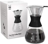 ☕ coffee bear pour over coffee maker set: borosilicate glass carafe, stainless steel filter, 4-cup dripper, 600ml capacity logo