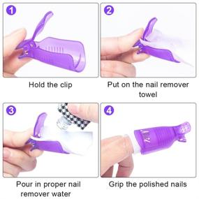 img 2 attached to VCedas Gel Nail Polish Remover Kit: 600PCS Nail Wipes, 20PCS Soak Off Cap Clips, 2 Nail Brushes & Steel Cuticle Pusher