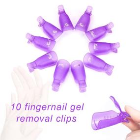 img 1 attached to VCedas Gel Nail Polish Remover Kit: 600PCS Nail Wipes, 20PCS Soak Off Cap Clips, 2 Nail Brushes & Steel Cuticle Pusher