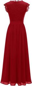 img 1 attached to 👗 Burgundy Sleeveless Bridesmaid Wedding Dress by Dressystar - Women's Clothing for Elegant Dresses