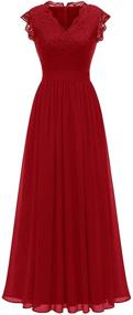 img 4 attached to 👗 Burgundy Sleeveless Bridesmaid Wedding Dress by Dressystar - Women's Clothing for Elegant Dresses