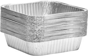 img 3 attached to Tiger Chef 8x8 Square Aluminum Foil Pans Disposable - Steam Table Pans - Pack of 30