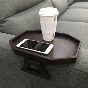 img 4 attached to 🪑 Arm Clip Table for Sofa, Armrest Tray Table with Drinks/Remote Control/Snacks Holder