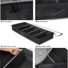 img 3 attached to 📦 2-Pack Black Underbed Storage Containers - Reinforced Handles, Thick Fabric - Ideal for Blankets, Comforters, Sweaters, and Toys