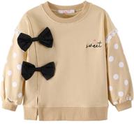 lzh toddler girls sweatshirts: adorable long sleeve dot bowknot tunic pullover blouse shirt for cotton casual tops outfit clothes logo